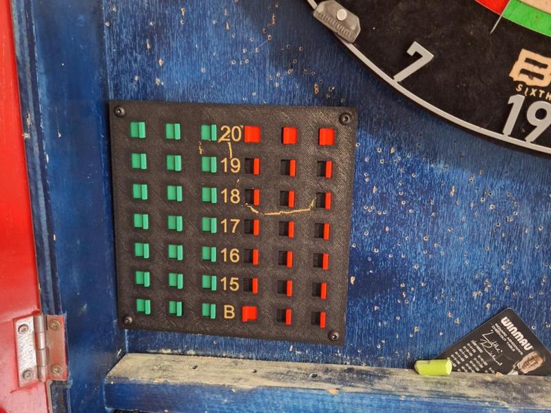Cricket darts scoreboard