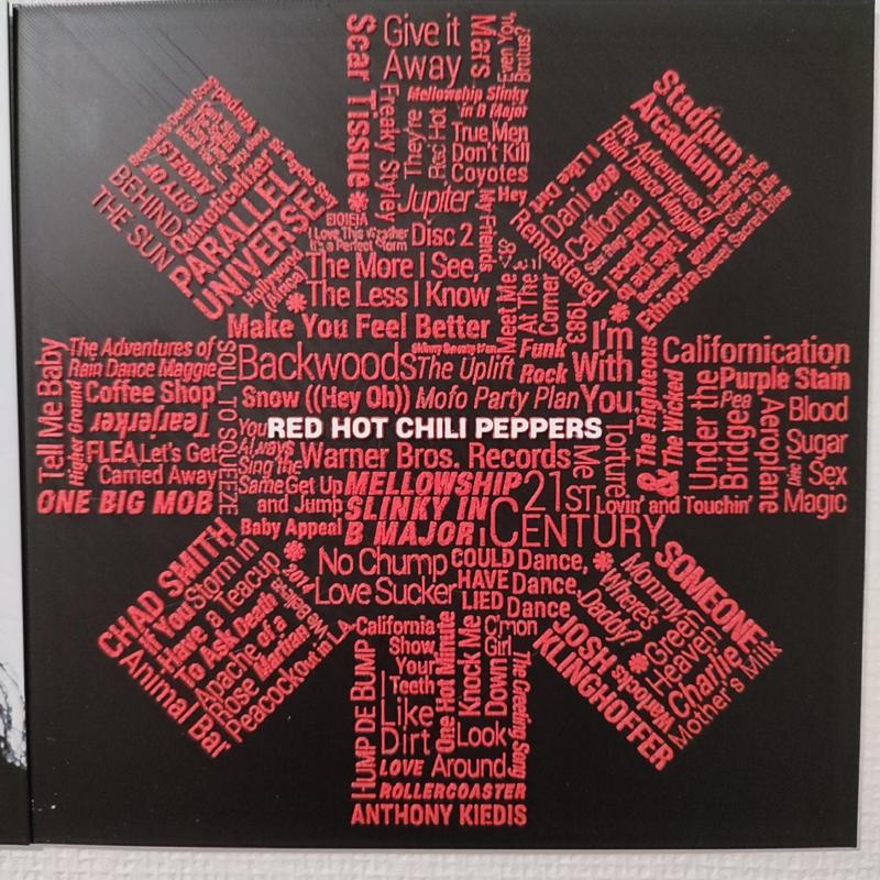 3-color HueForge Red Hot Cili Peppers Logo Poster
