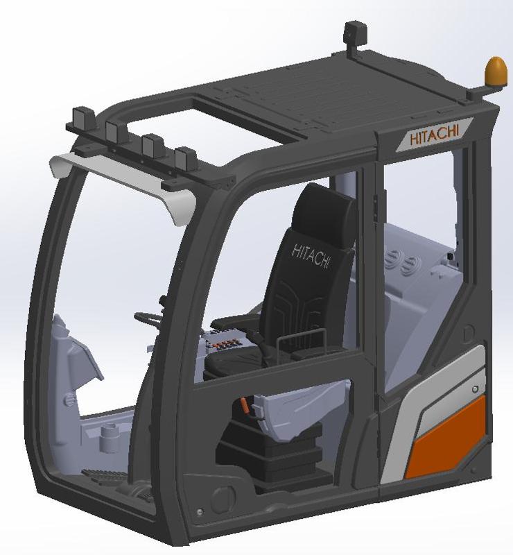 Rc hitachi excavator cabin