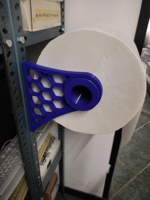 Metal shelf mounted paper towel roll holder