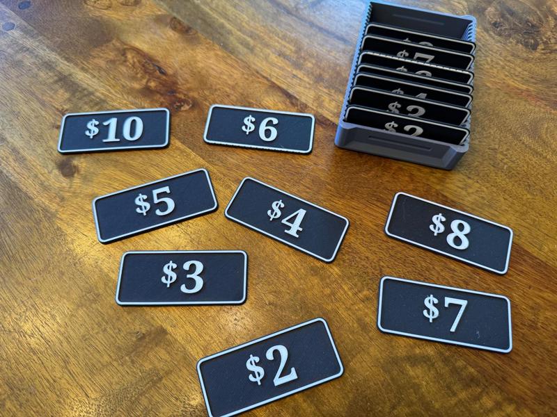 Price Tags - Dollars - 1 to 10