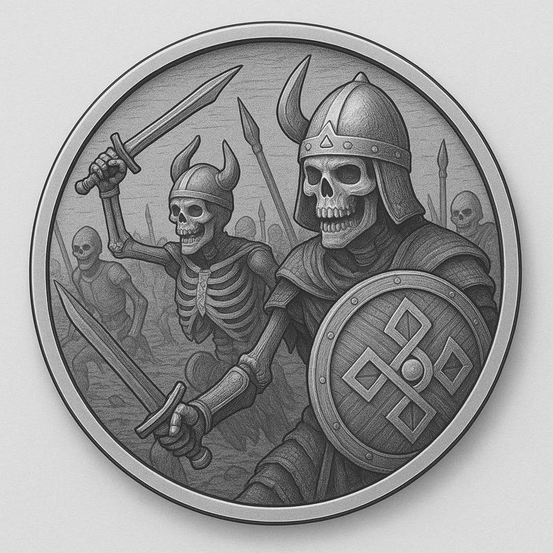 battle of the undead coin token wall art