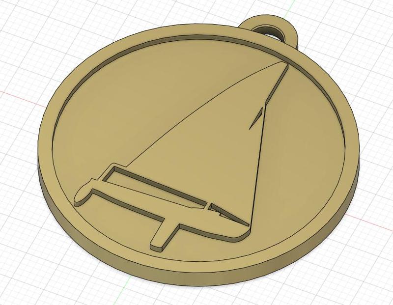 keyring/medallion sailboat (caravelle)