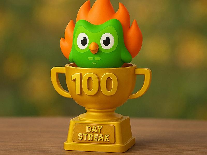 Duolingo Day Streak Trophy [Editable Text]