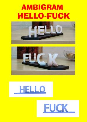 Ambigram Hello - Fuck