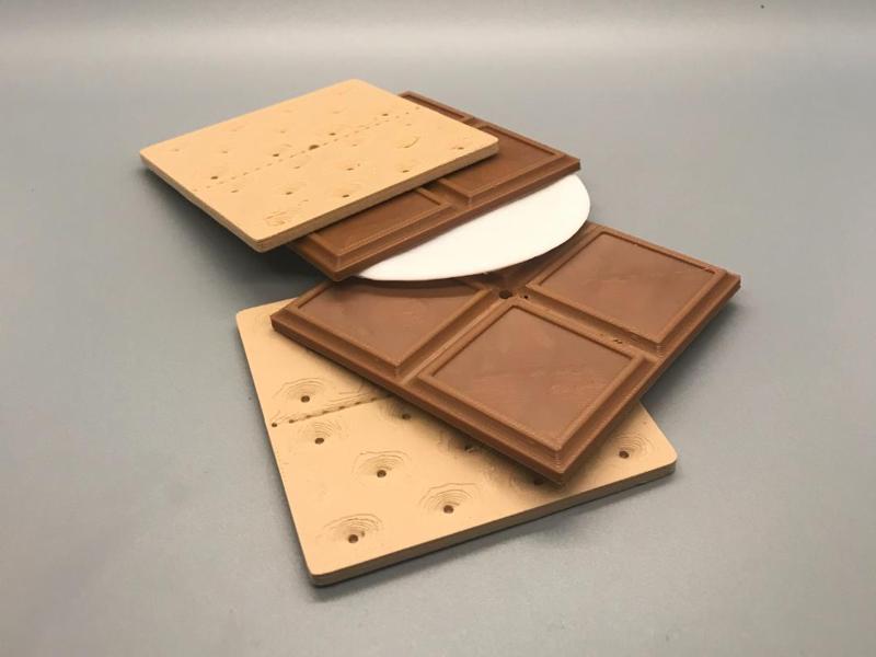 Smores Coaster, Marshmallow, Chocolate & Cracker