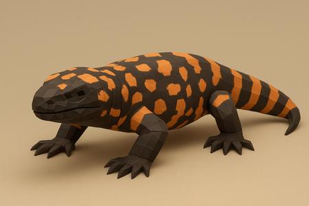 Low poly gila monster