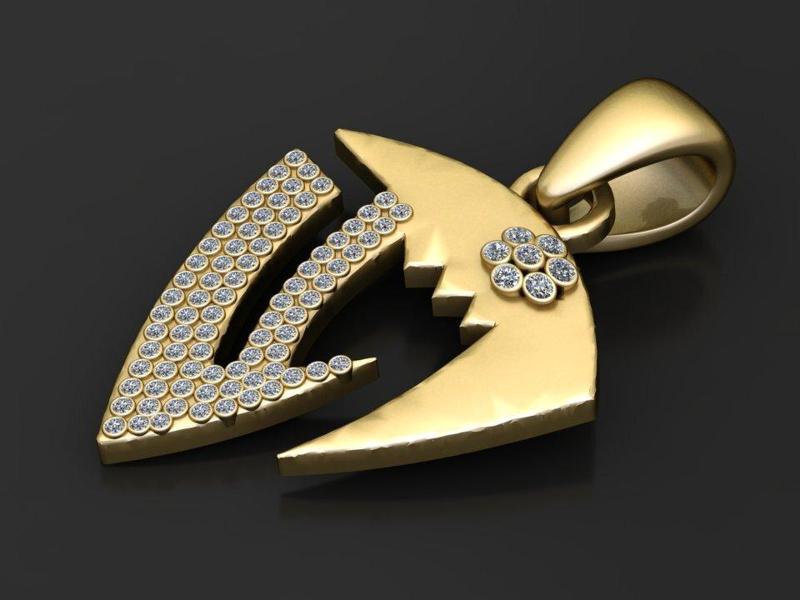 DIAMOND Shield Pendant  3d printable model