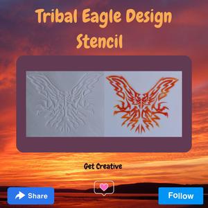 Tribal Eagle Design Stencil
