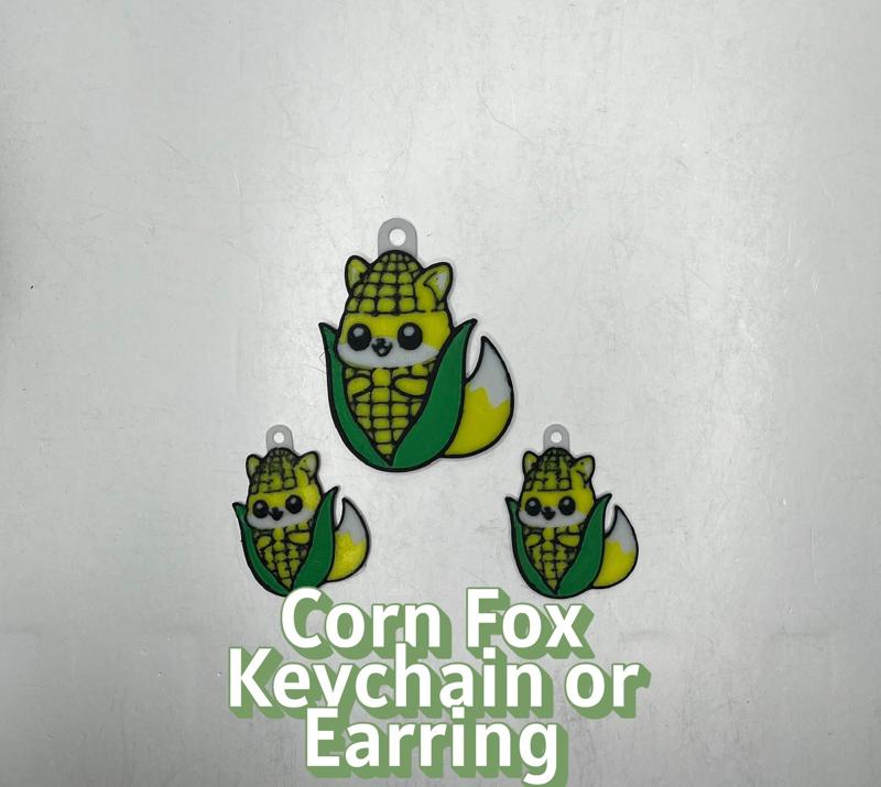 Corn Fox Keychain or Earrings