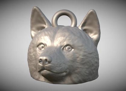 Doge meme head key ring 3D model ready for 3D printing