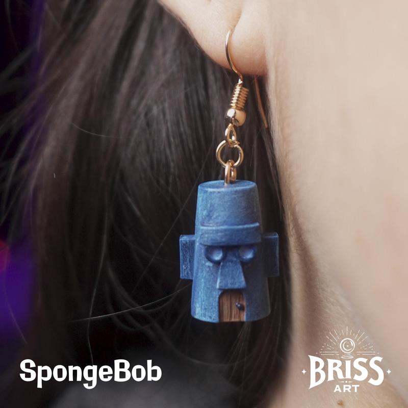 Earrings "Squidward's house".