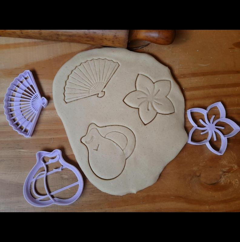 x3 Flamenco - Cookie cutters, dough - dance, music, spanish folk