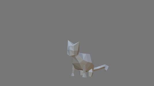 Low-poly cat figure