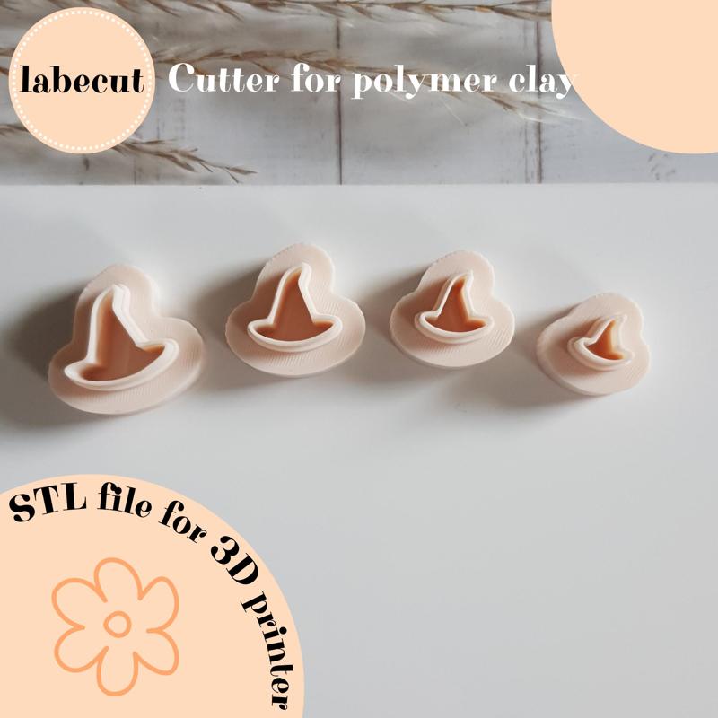 Mini Witch Hat polymer clay cutter
