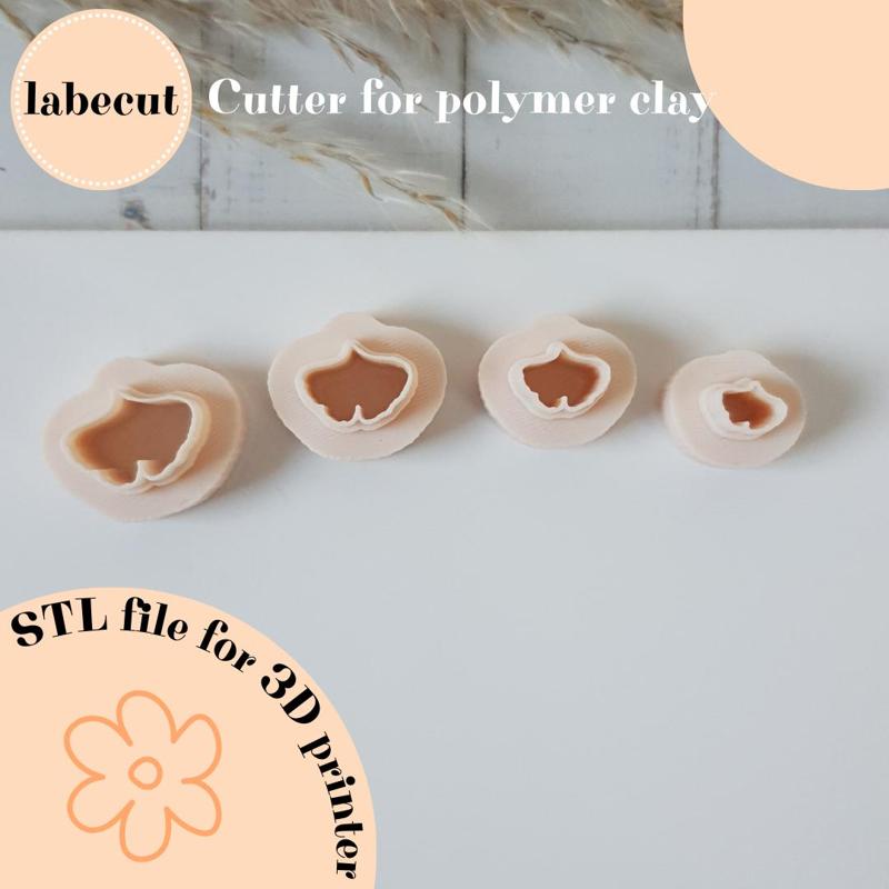 Mini Ginkgo detailed polymer clay cutter