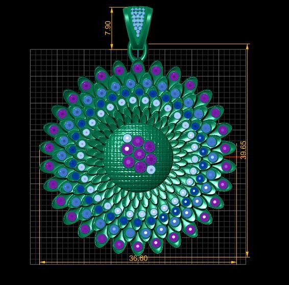 Flower Pendant 3d printable Model