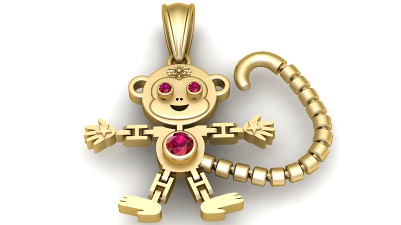 gold monkey pendant