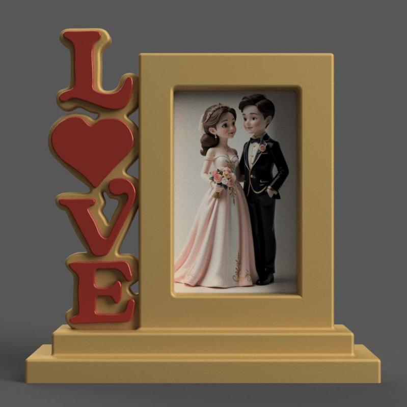 LOVE Photo Frame 3D Model – STL for Gift and Decoration