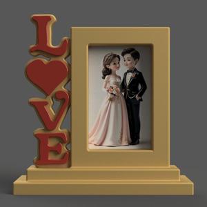 LOVE Photo Frame 3D Model – STL for Gift and Decoration