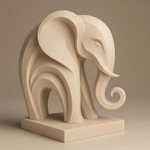 Minimalist Elephant Sculpture Elegant Abstract