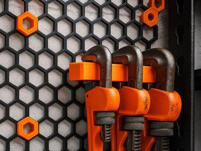 Pipe Wrench Holder for Honeycomb Wall