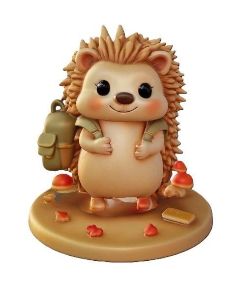 Adventurous Hedgehog Figurine with Backpack