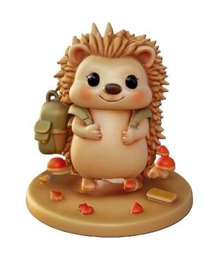 Adventurous Hedgehog Figurine with Backpack