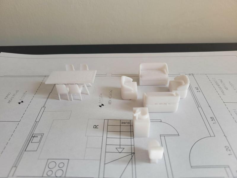 Furniture for architectural scale models sc 1:50