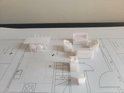 Furniture for architectural scale models sc 1:50