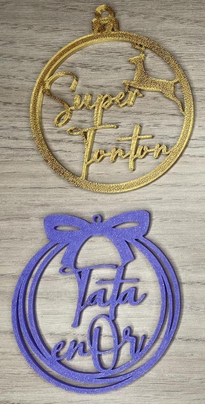 Christmas ornaments Tata in gold and Super Tonton