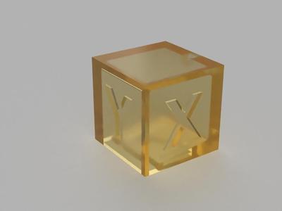 Calibration Cube X Y Z 20mm (SLA/DLP Edition for resin saving)