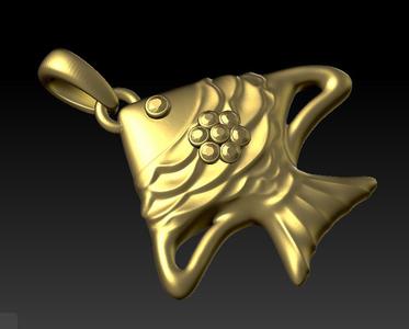 FISH GOLD PENDANT  3d printable model
