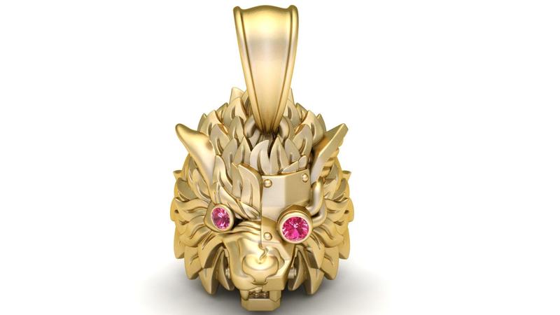 LION HEAD PENDANT 3D PRINTABLE MODEL