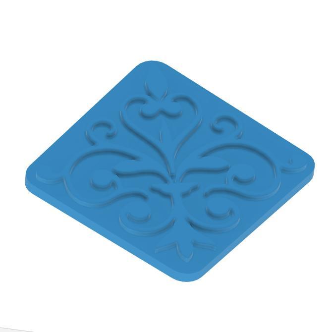 cutter for polymer clay decorative stencil baroque #4