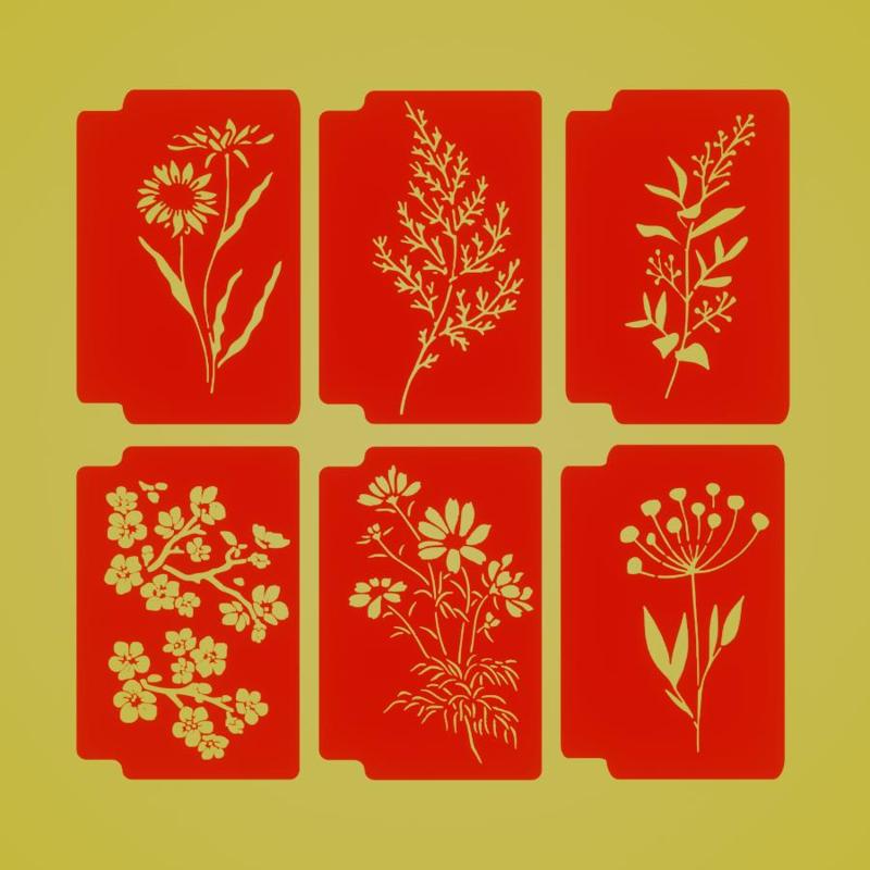Relief Flower 3D Stencils Pack (6 Models)