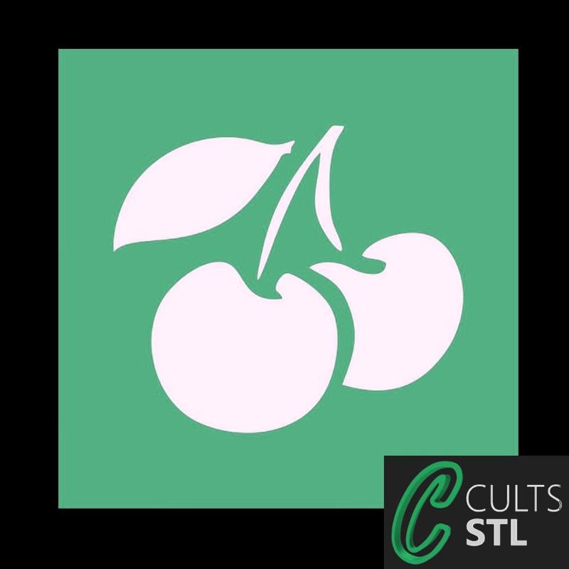 Stencil Cereja Frutas - 10x10cm