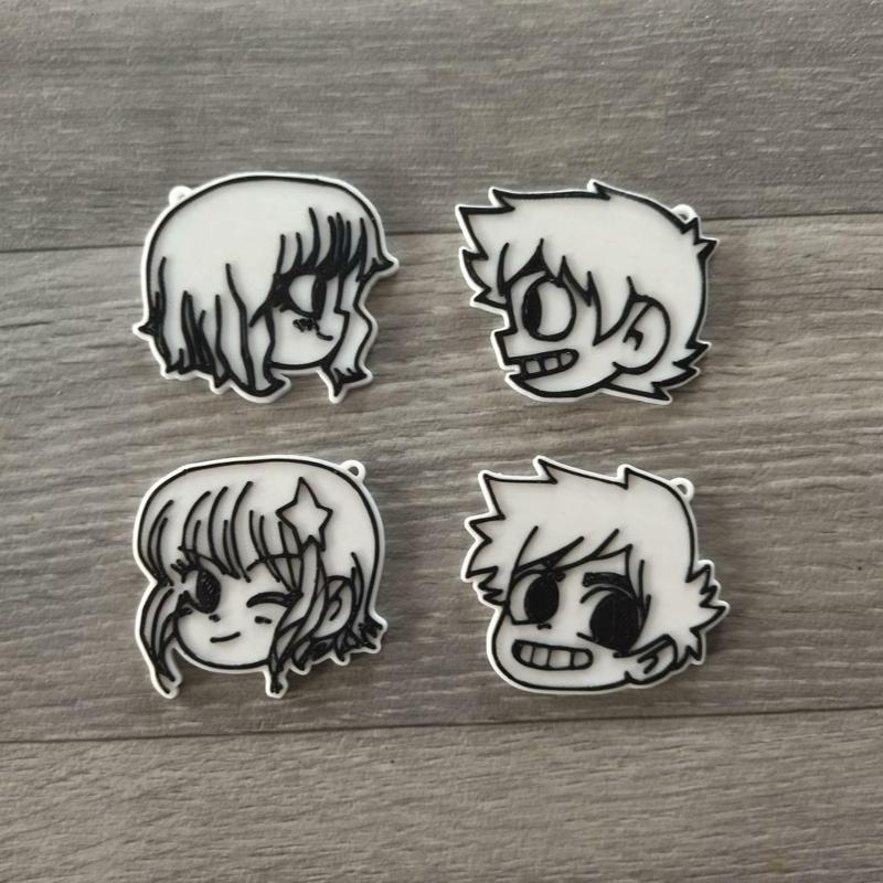 Scott Pilgrim and Ramona Flowers Couple Keychains