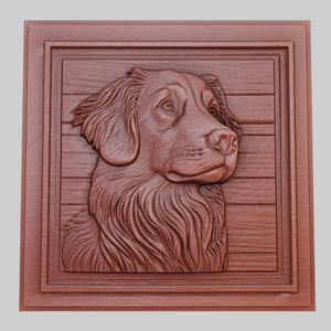The dog looks loyally at its owner 3d printer model animal model obj stl