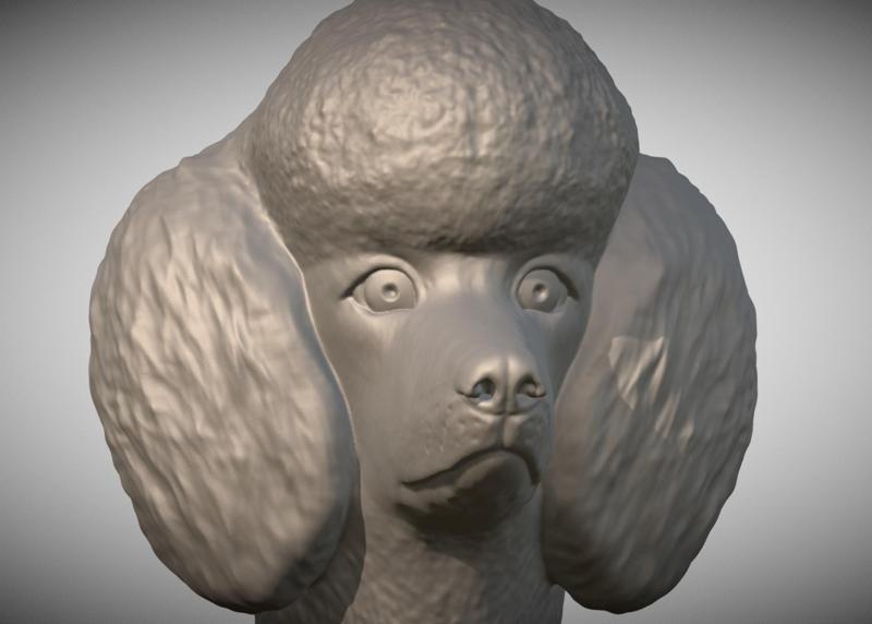 Poodle head for 3D printing