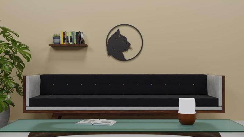 Cat-Themed Wall Mounted Decorative Art - 3D Printable