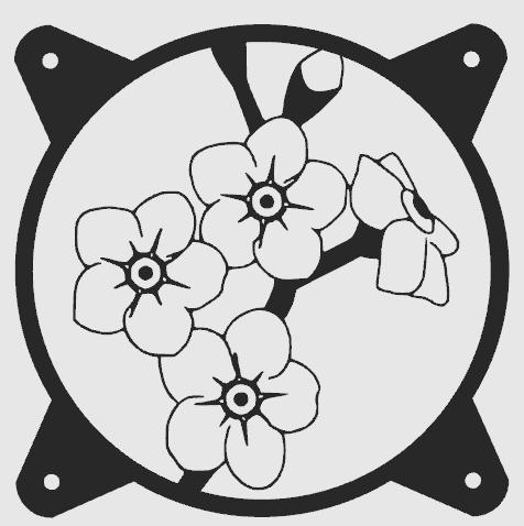 FAN COVER flower nature #18 CUBIERTA DE VENTILADOR FAN GRILL 120MM