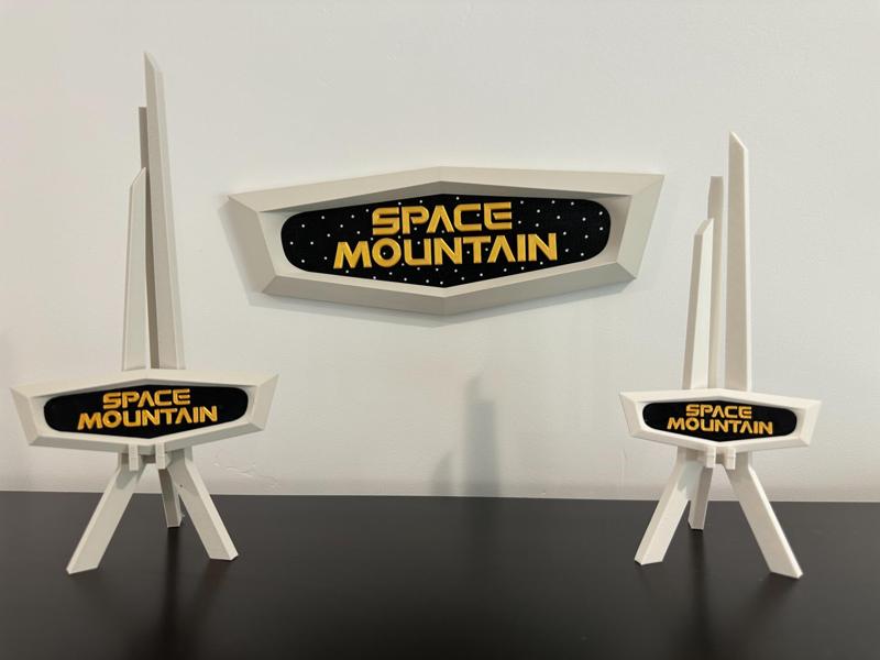 Space Mountain | Wall Sign & Stand | Disneyland
