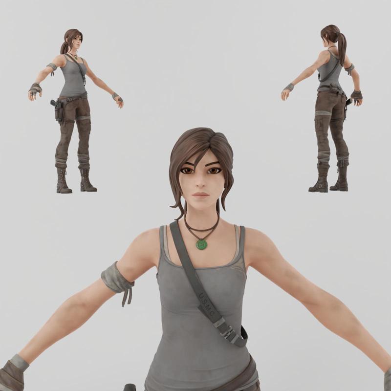 Lara Croft Lowpoly Rigged