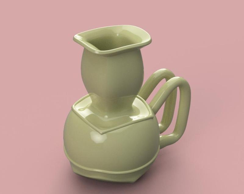 vase East style cup vessel milk cream vase310 for 3d-print or cnc