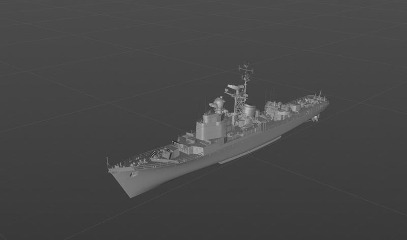 Digital model of China's Qingdao frigate