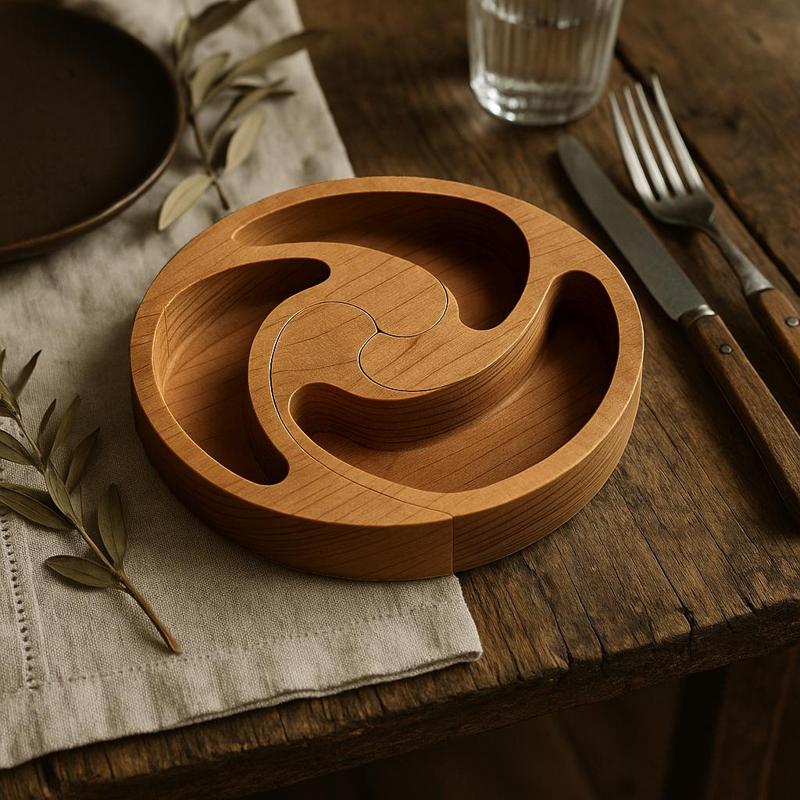 The Spiral Wooden Snack Tray