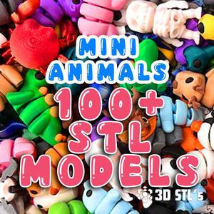 Articulated Flexi Mini Animals: 3D Print Model Bundle (STL & 3MF Files)