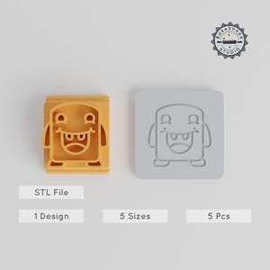 Square Monster Stamp Tile, 20-40mm, Funny Big Mouth Motif for Clay, Cookies & Fondant PRODUCT_3172