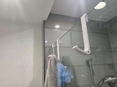 A Better Shower Hook: Shower Glass Towel Hook/Hanger